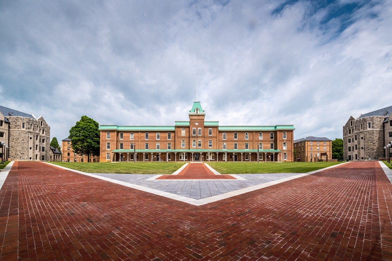 Tradition and the “VT” sidewalk: The portion of the “T” that runs from the Alumni Mall side up to Lane Hall may only be used by those who have successfully graduated the Corps and certain cadets who are required to perform duties during formation. The top of the “T” that runs the length of Lane Hall may only be used only by upperclass cadets. Freshman may not use it as a shortcut, but they may use it to attend formation and enter Lane Hall. No cadet may step on the two grommets that have been placed at the top of “T.”