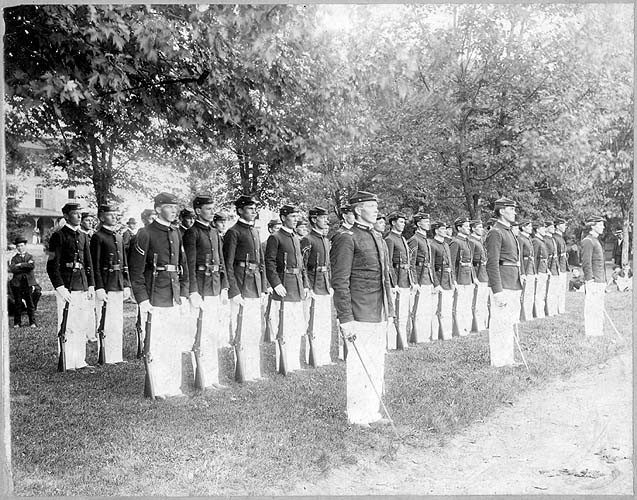 Company B from the 1895-96 academic year poses for a picture.